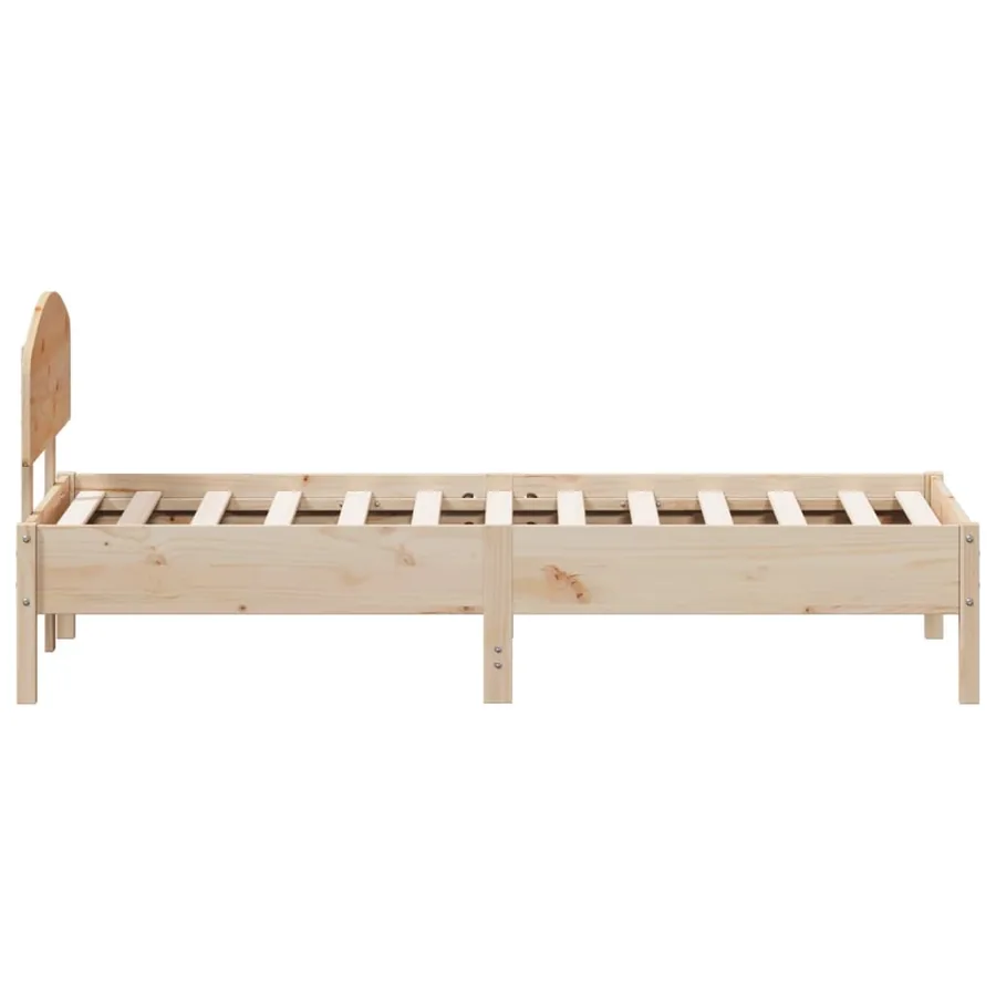 Cadre de lit sans matelas 75x190 cm bois de pin massif - 5