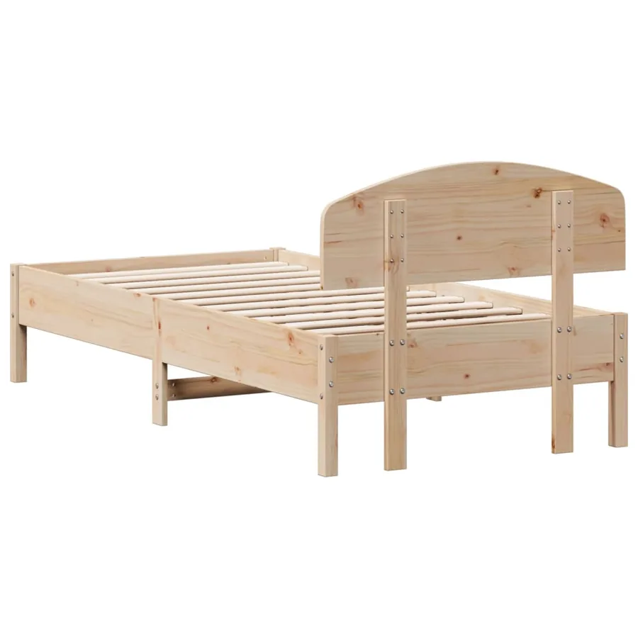 Cadre de lit sans matelas 75x190 cm bois de pin massif - 6