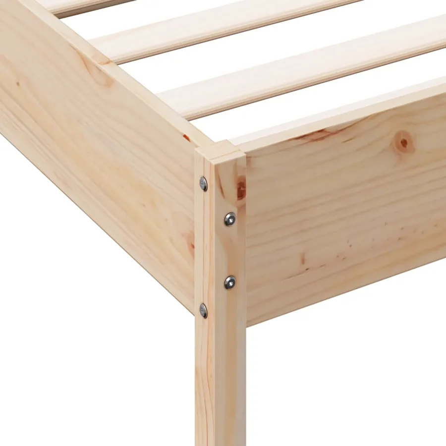 Cadre de lit sans matelas 75x190 cm bois de pin massif - 7