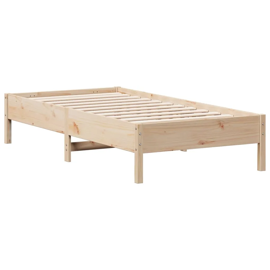 Cadre de lit sans matelas 75x190 cm bois de pin massif - 2