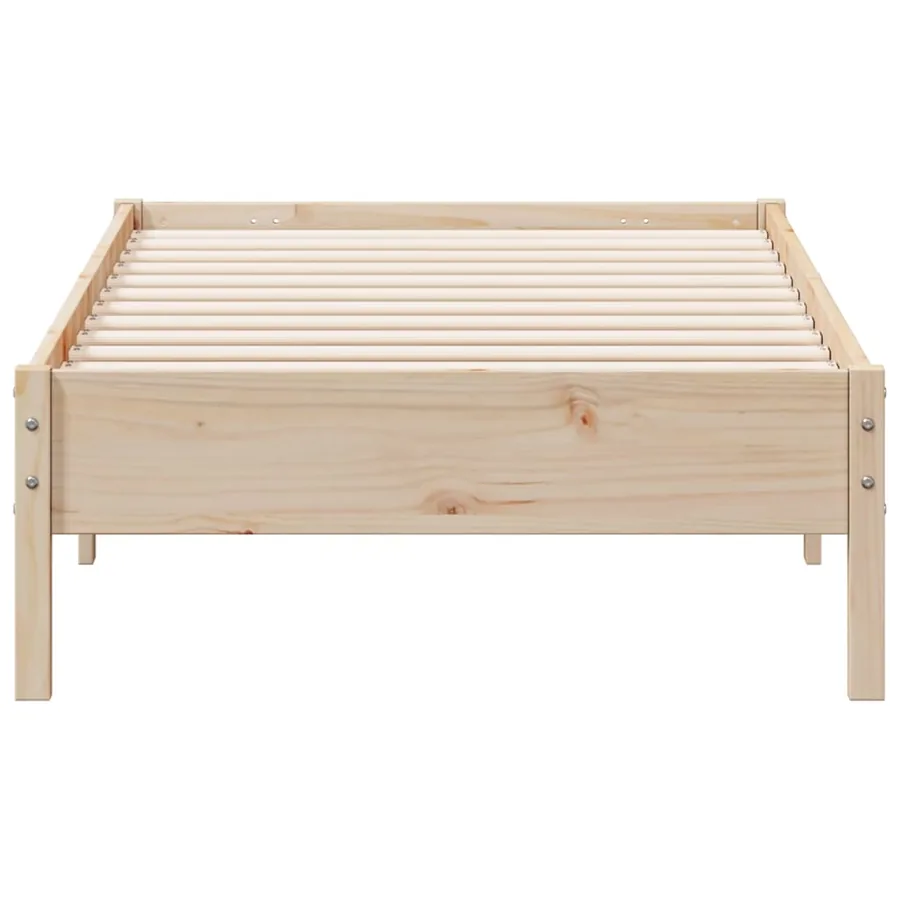 Cadre de lit sans matelas 75x190 cm bois de pin massif - 4