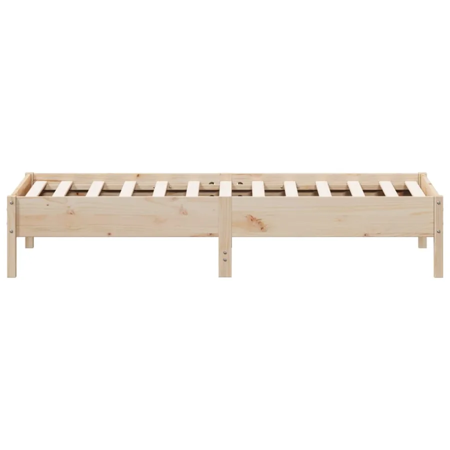 Cadre de lit sans matelas 75x190 cm bois de pin massif - 5