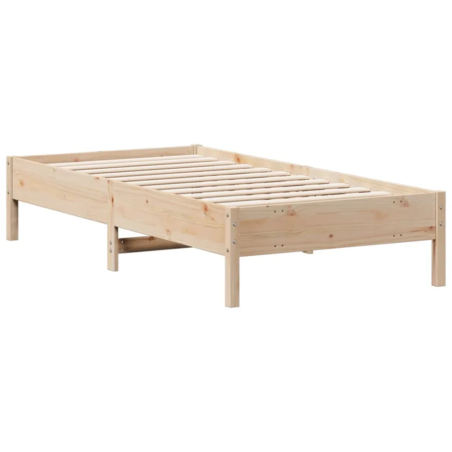 Cadre de lit sans matelas 75x190 cm bois de pin massif - 6