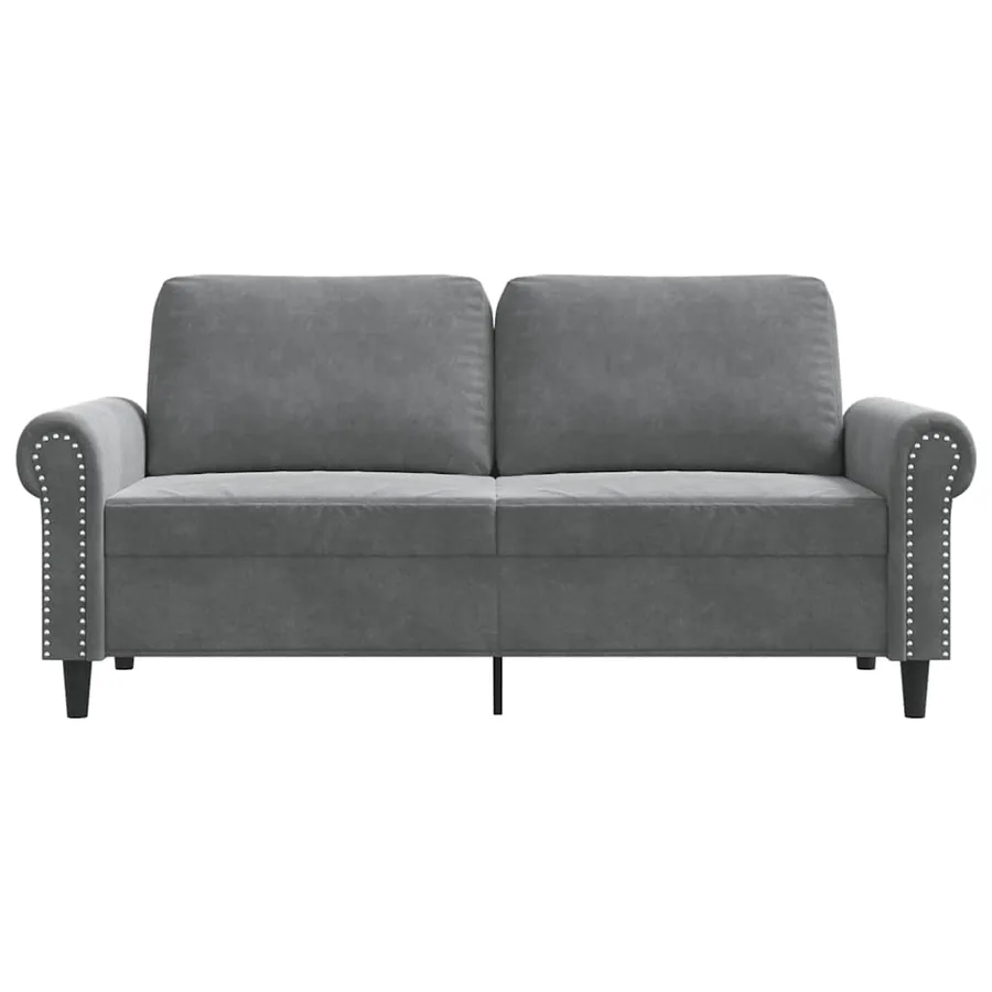 Canapé à 2 places Gris foncé 140 cm Velours - 4