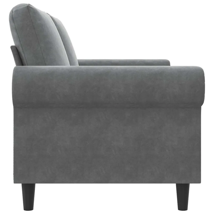 Canapé à 2 places Gris foncé 140 cm Velours - 5