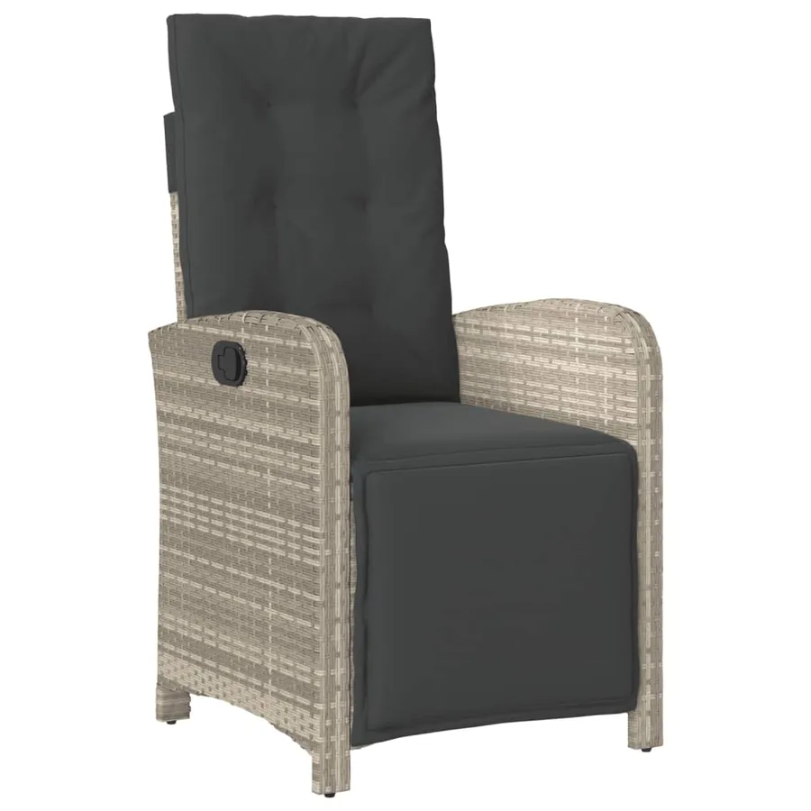 Ensemble à manger de jardin et coussins 7 pcs gris clair rotin - 3
