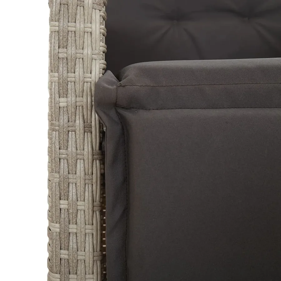 Ensemble à manger de jardin et coussins 7 pcs gris clair rotin - 8