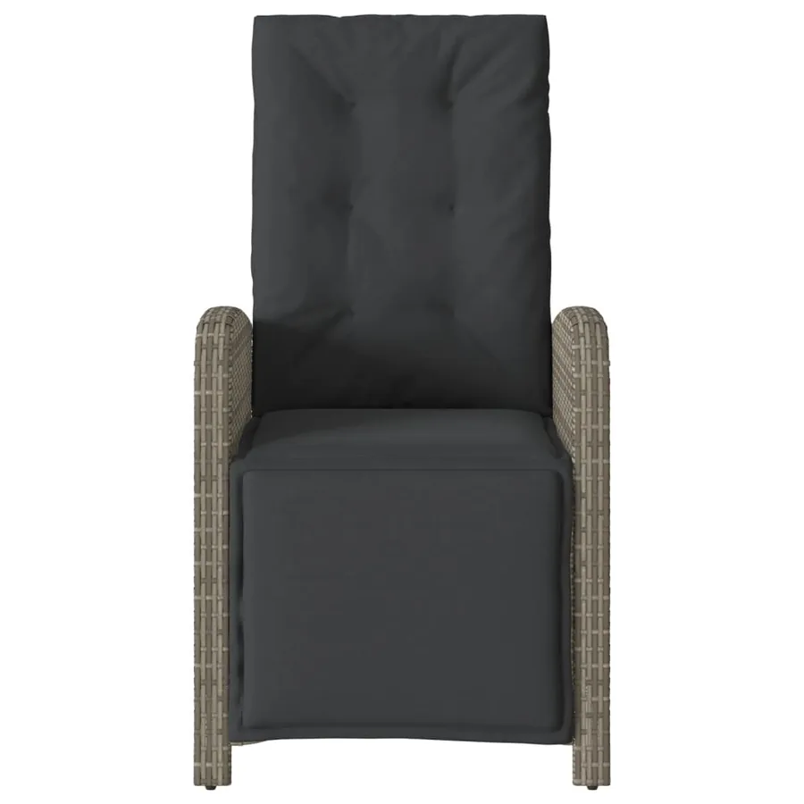 Ensemble de bistro 3 pcs avec coussins gris résine tressée - 5