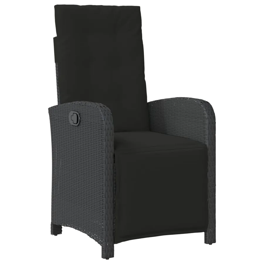 Ensemble de bistro 3 pcs avec coussins noir résine tressée - 4