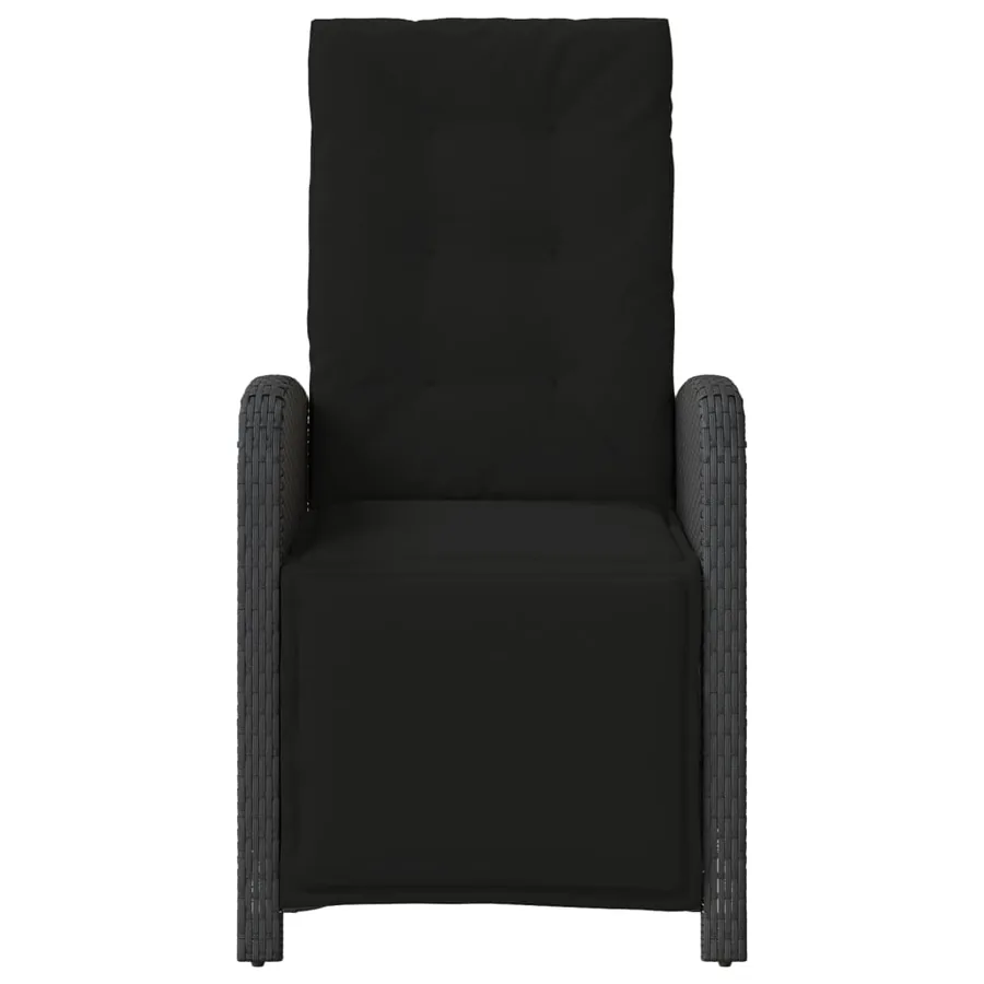 Ensemble de bistro 3 pcs avec coussins noir résine tressée - 5