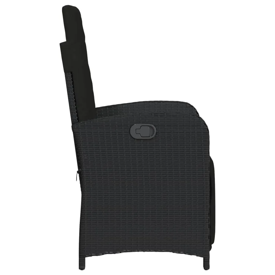 Ensemble de bistro 3 pcs avec coussins noir résine tressée - 6