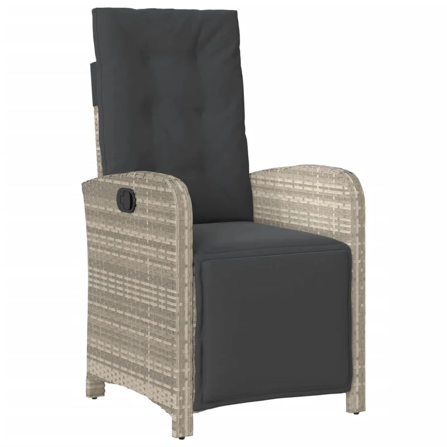 Ensemble à manger de jardin et coussins 5 pcs gris clair rotin - 3