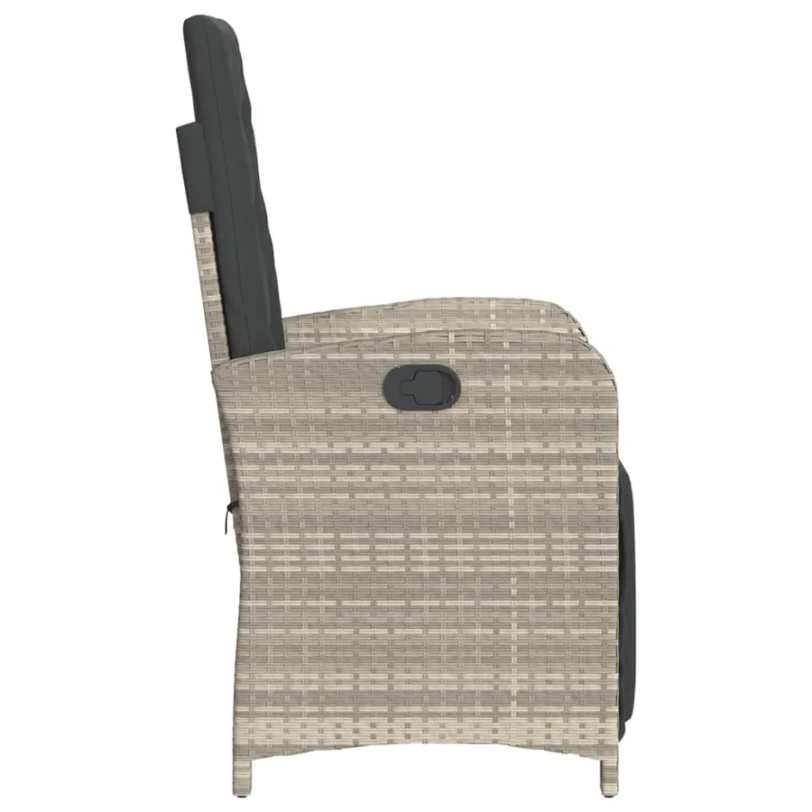 Chaises inclinables de jardin lot de 2 avec repose-pied rotin - 6