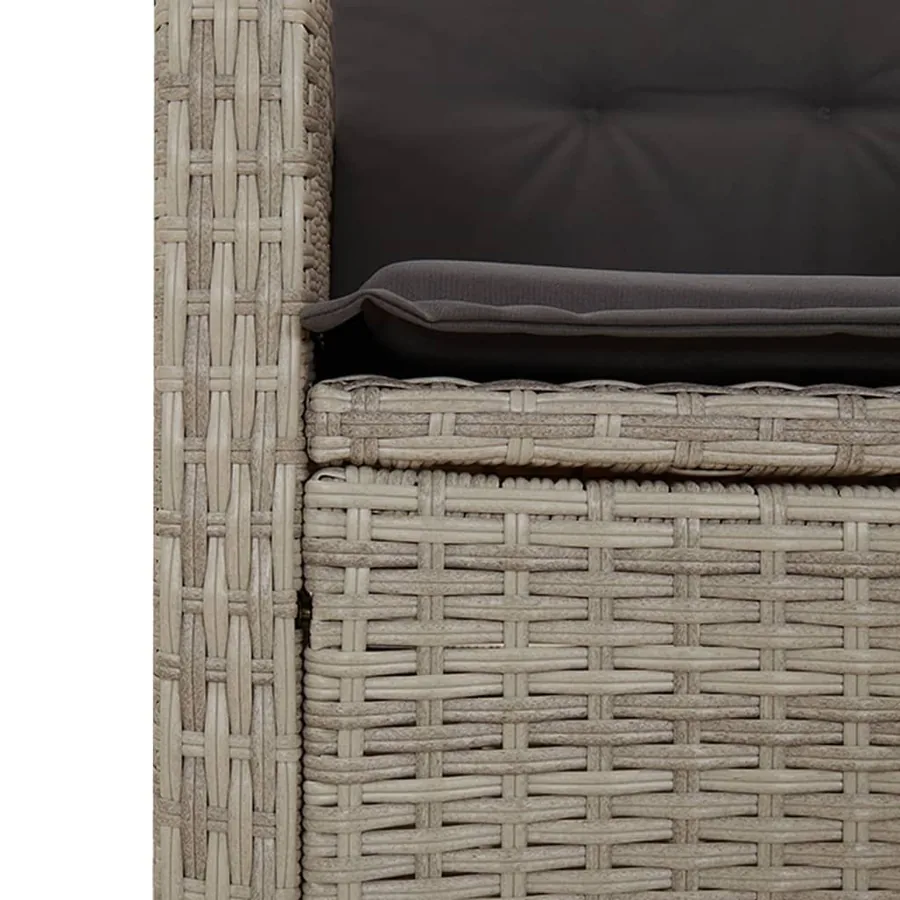 Ensemble à manger de jardin et coussins 9 pcs gris clair rotin - 10