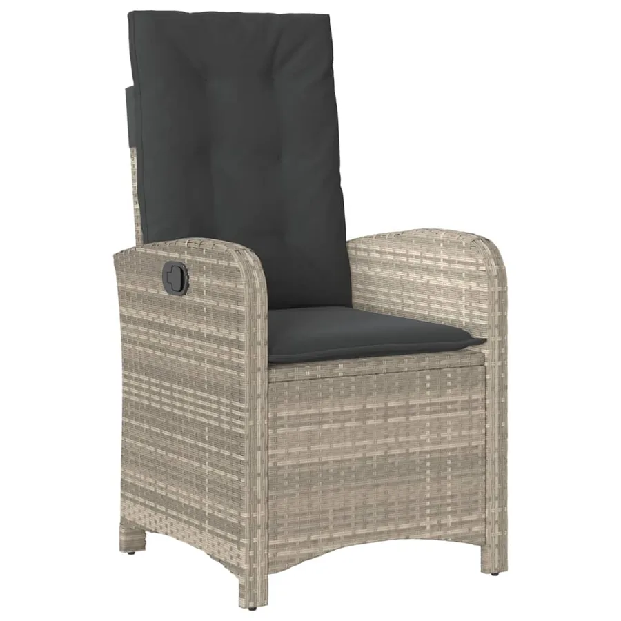 Ensemble à manger de jardin et coussins 9 pcs gris clair rotin - 4