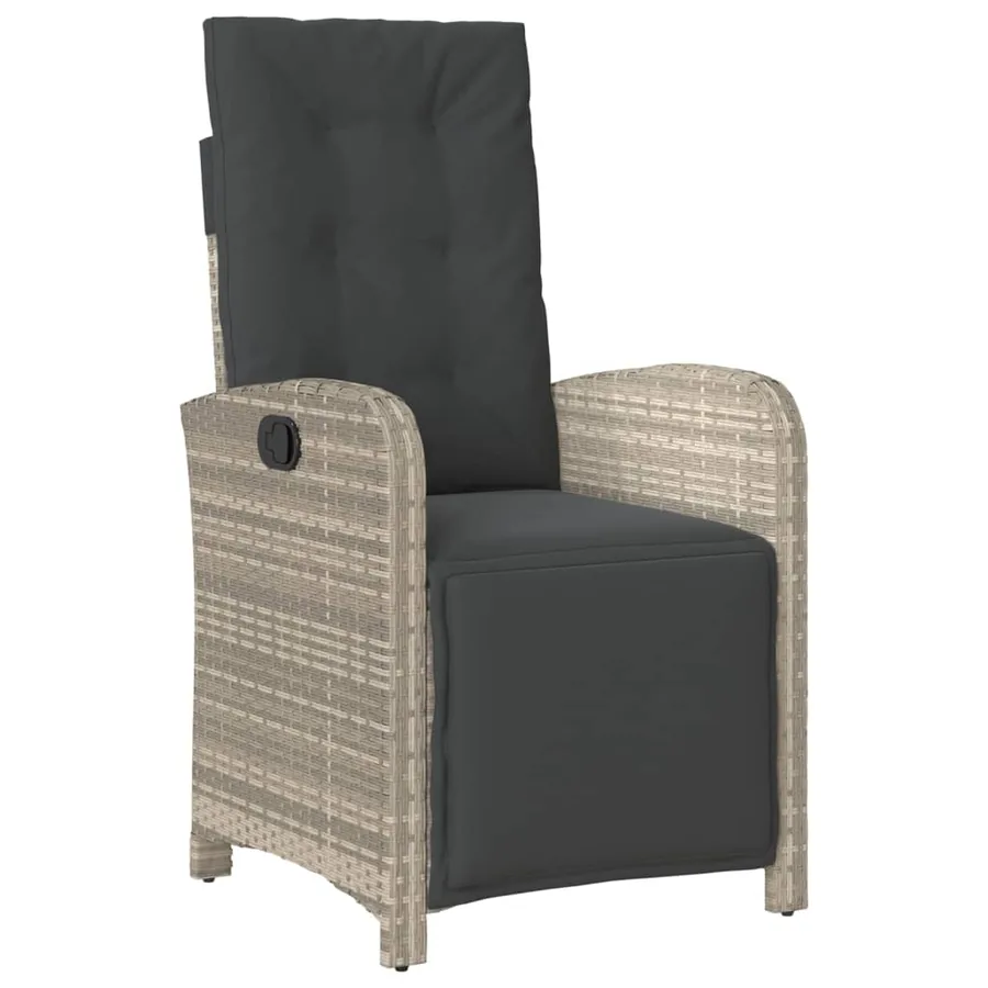 Ensemble à manger de jardin et coussins 9 pcs gris clair rotin - 5