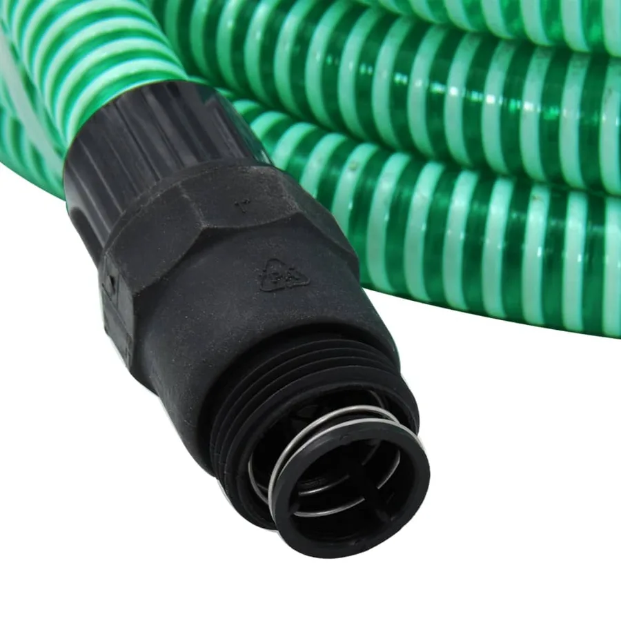 Tuyau d'aspiration avec raccords en PVC vert 1" 10 m PVC - 5