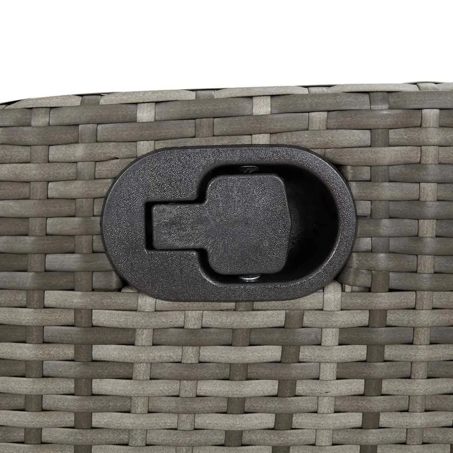 Ensemble à manger de jardin 5 pcs coussins gris résine tressée - 7