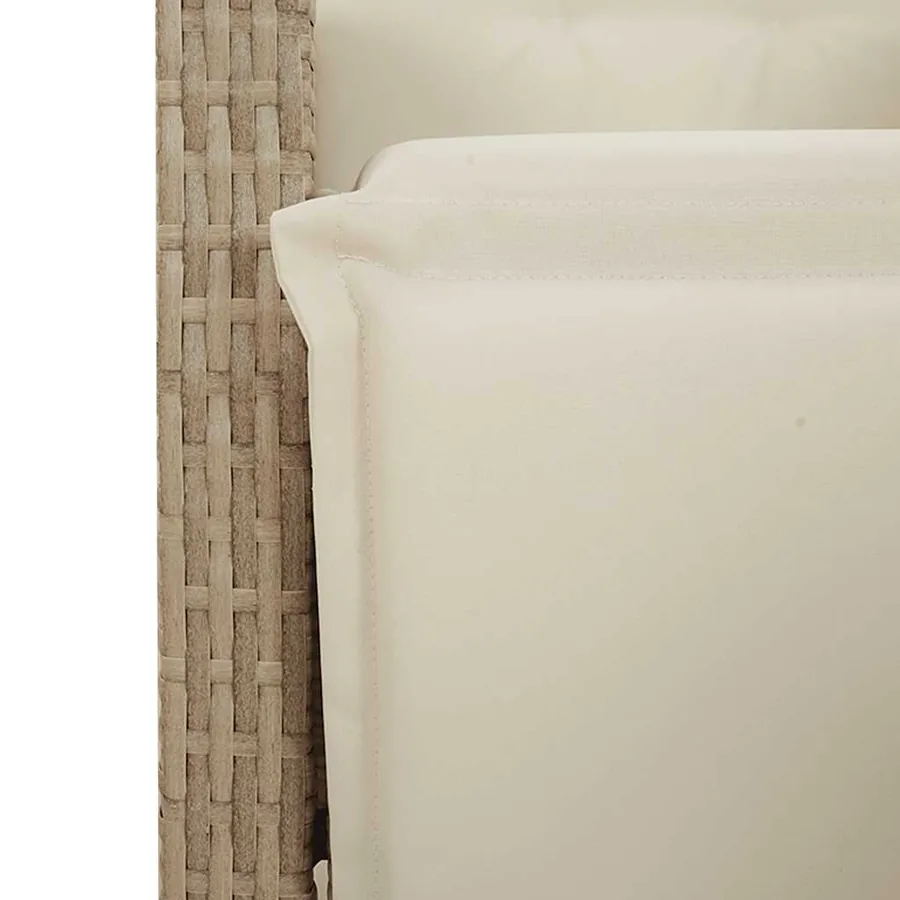 Ensemble à manger de jardin avec coussins 5pcs Beige poly rotin - 6