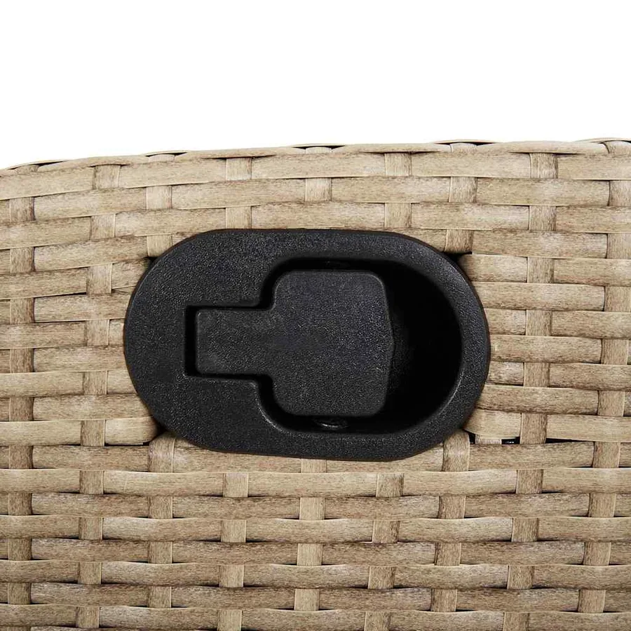 Ensemble à manger de jardin avec coussins 5pcs Beige poly rotin - 8
