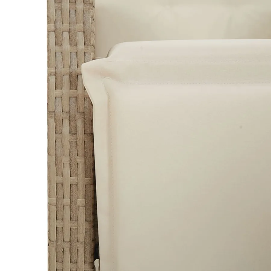 Ensemble à manger de jardin avec coussins 5pcs Beige poly rotin - 7