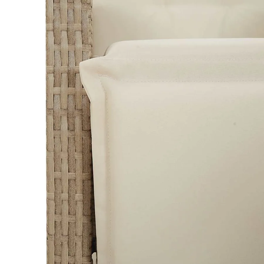 Ensemble à manger de jardin avec coussins 5pcs Beige poly rotin - 6