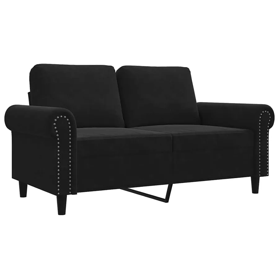 Canapé à 2 places Noir 120 cm Velours - 2