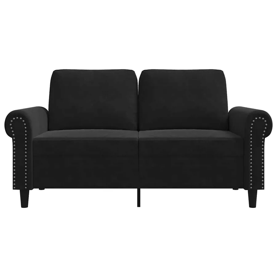 Canapé à 2 places Noir 120 cm Velours - 4