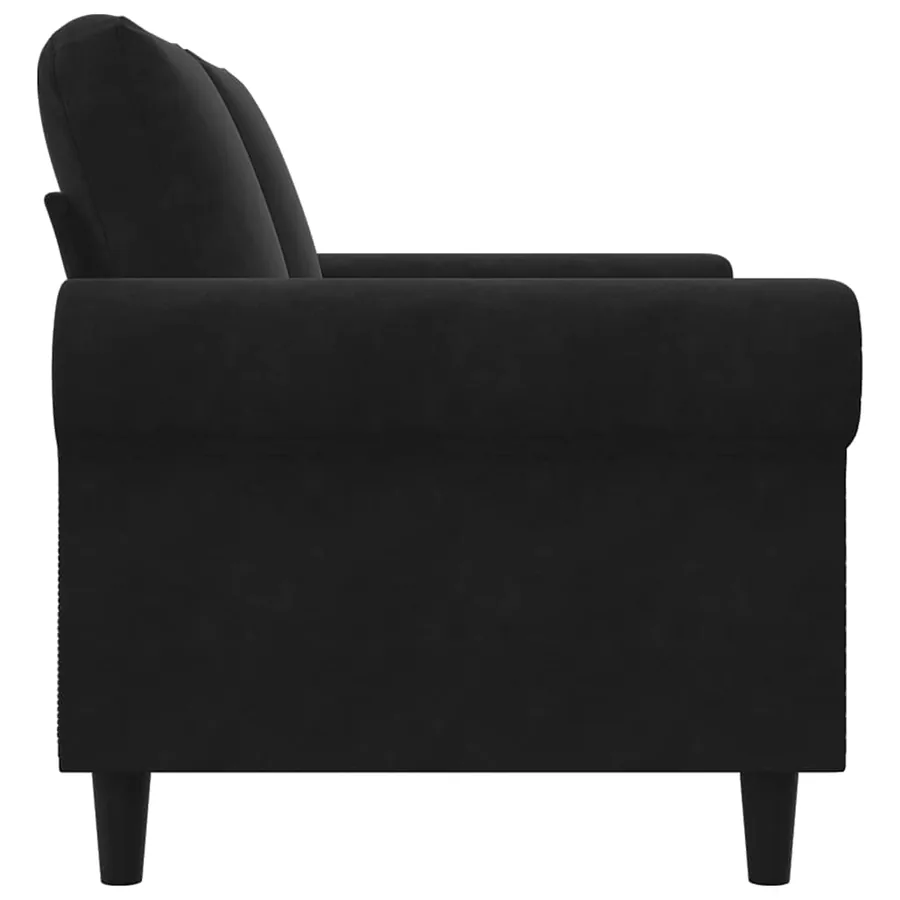 Canapé à 2 places Noir 120 cm Velours - 5