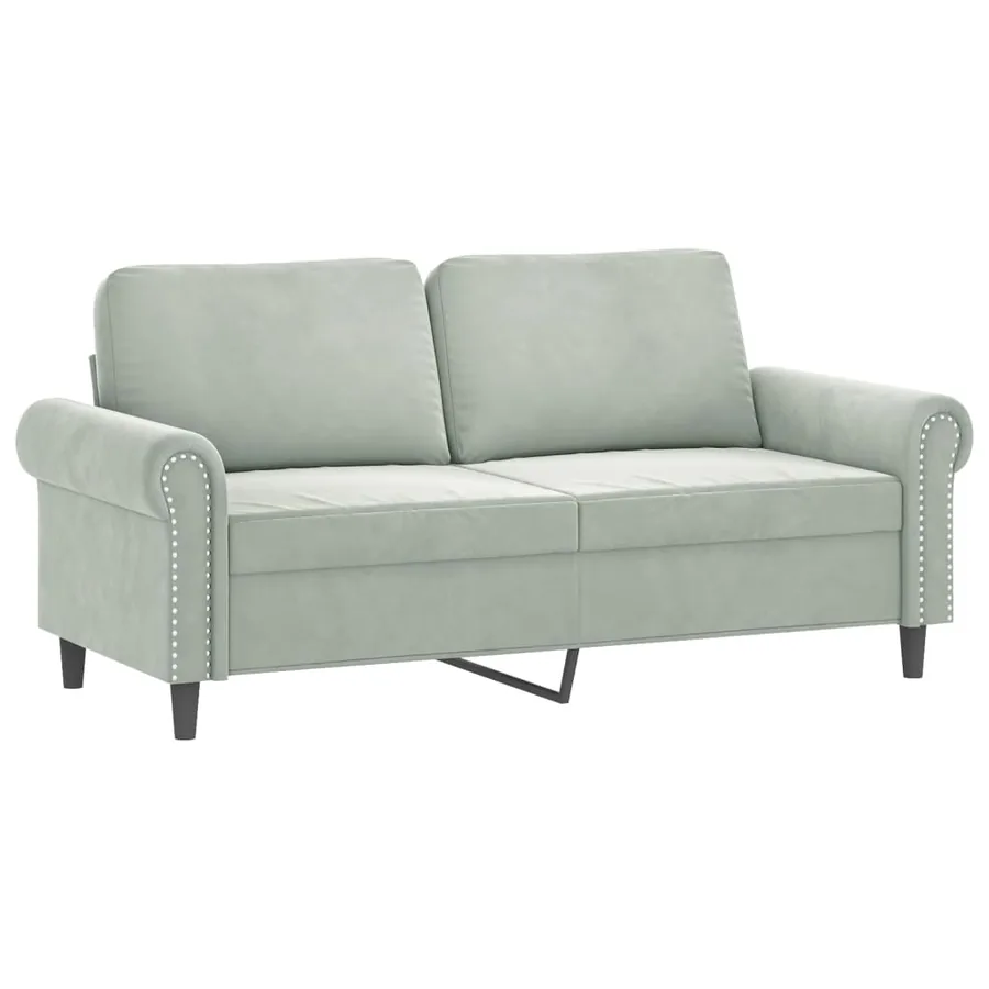 Ensemble de canapés 3 pcs avec coussins gris clair velours - 4