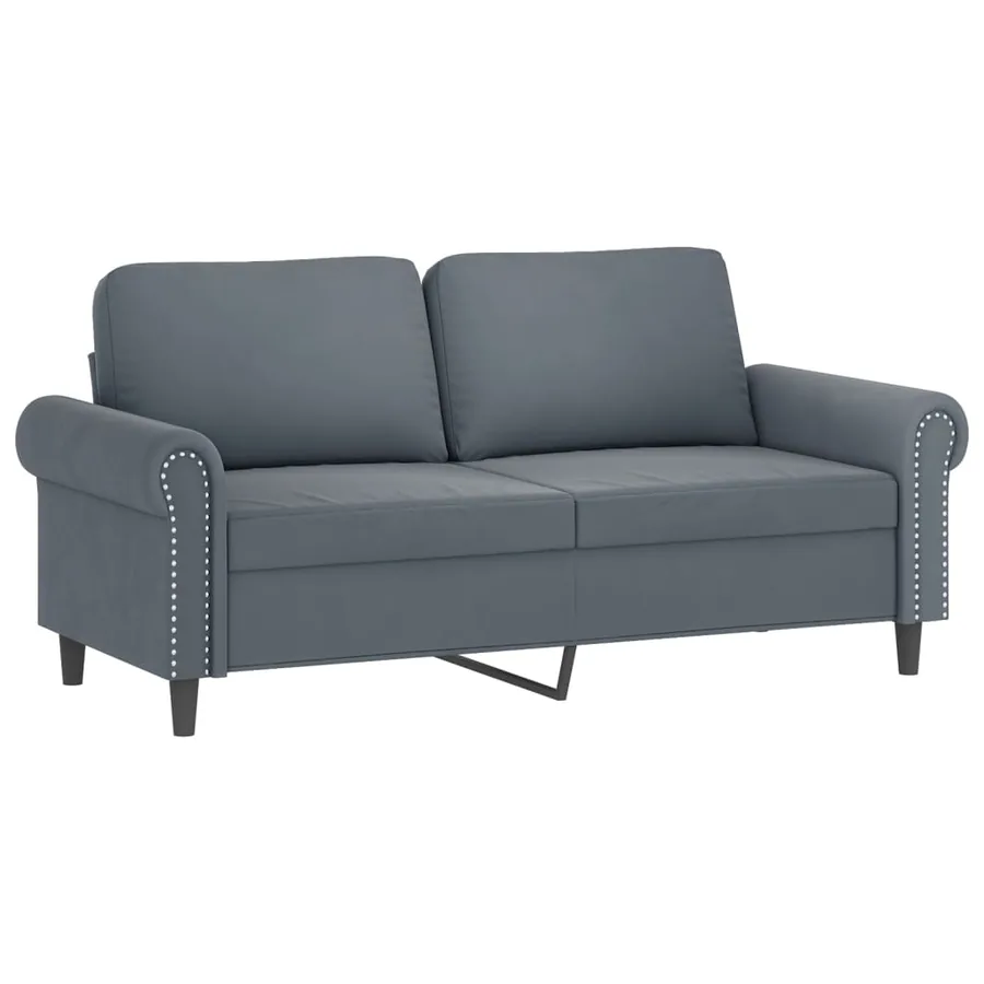 Ensemble de canapés 3 pcs avec coussins Gris foncé Velours - 4