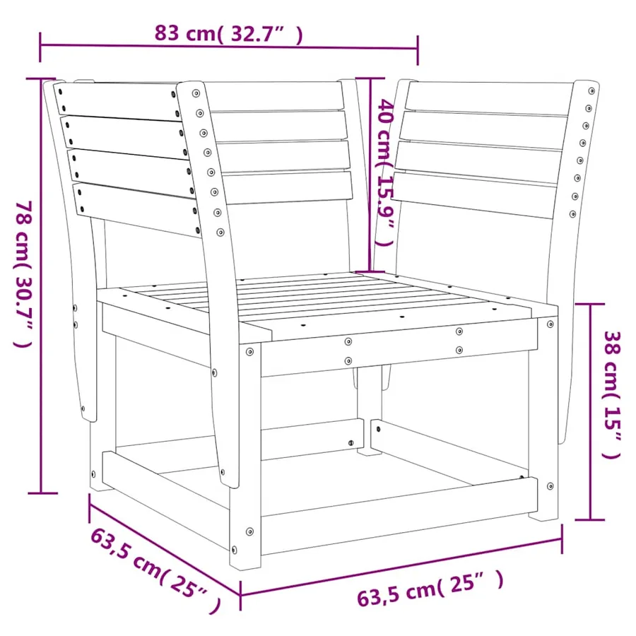 Chaise de jardin bois massif douglas - 8
