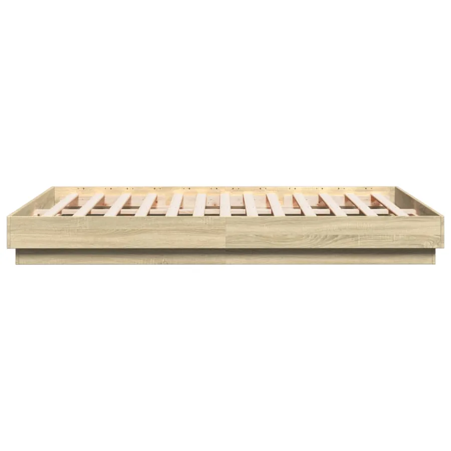Cadre de lit avec LED sans matelas chêne sonoma 150x200 cm - 7