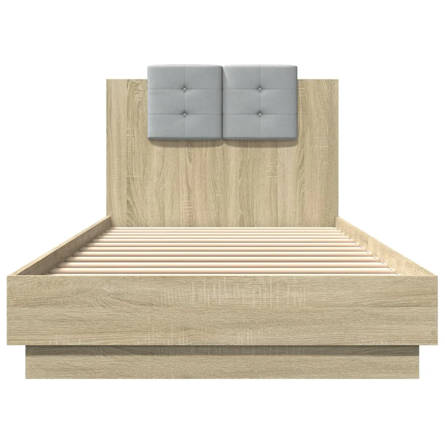 Cadre de lit avec LED sans matelas chêne sonoma 90x200 cm - 6