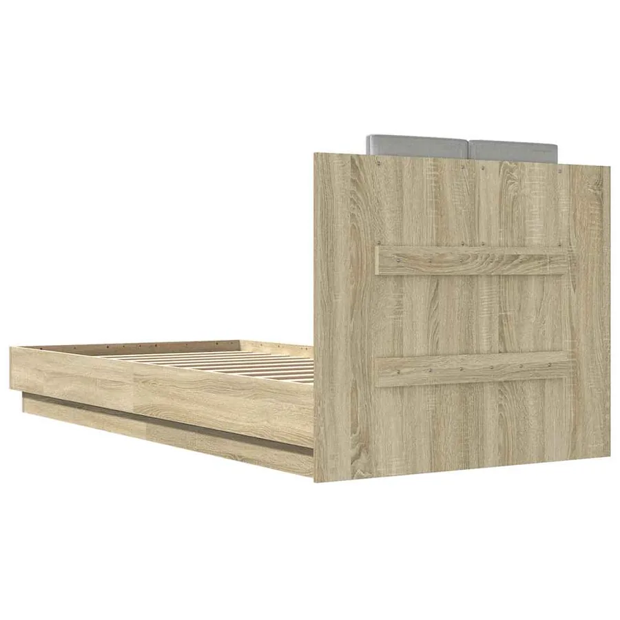 Cadre de lit avec LED sans matelas chêne sonoma 90x200 cm - 8