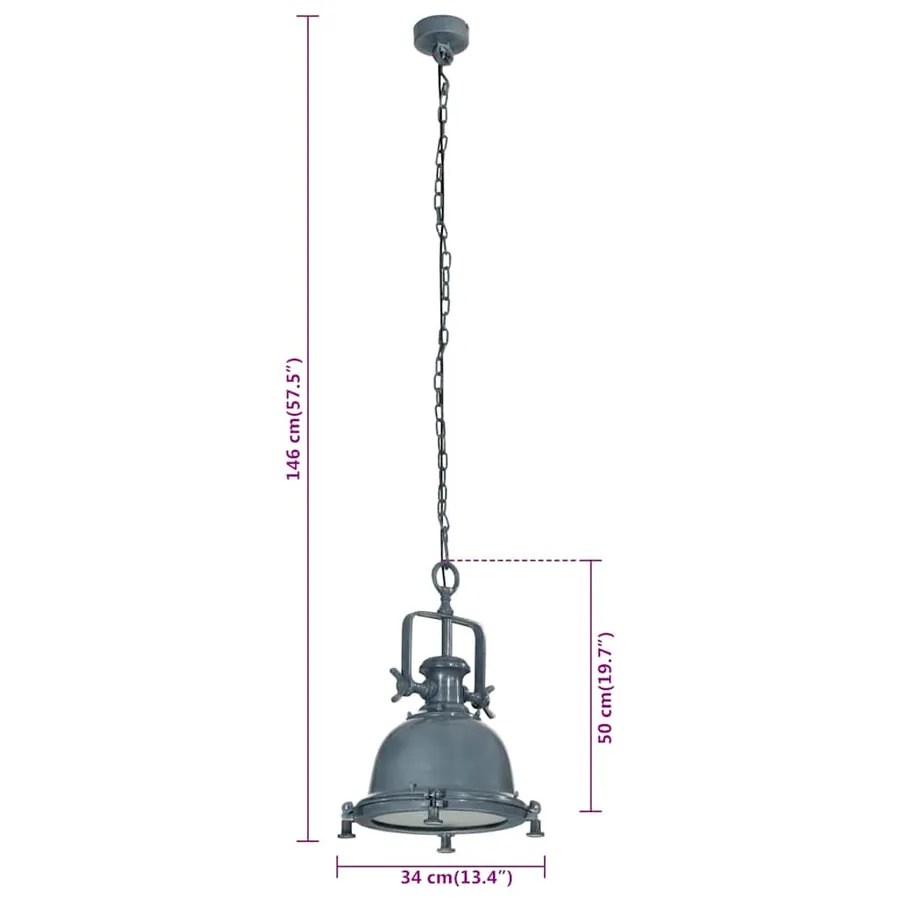 Lampe suspendue 34x34x146 cm aluminium - 10