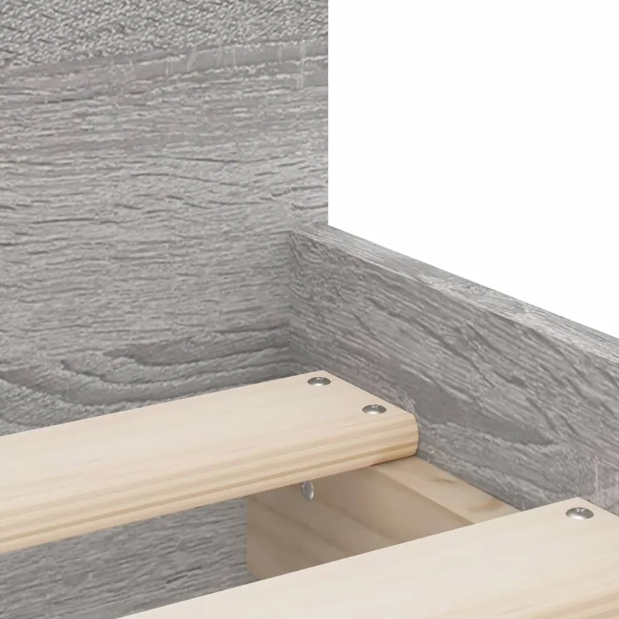 Cadre de lit sans matelas sonoma gris 75x190 cm - 9