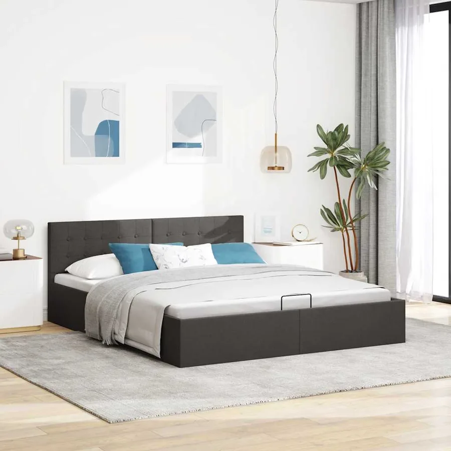 Cadre de lit à rangement hydraulique sans matelas 180x200 cm - 4