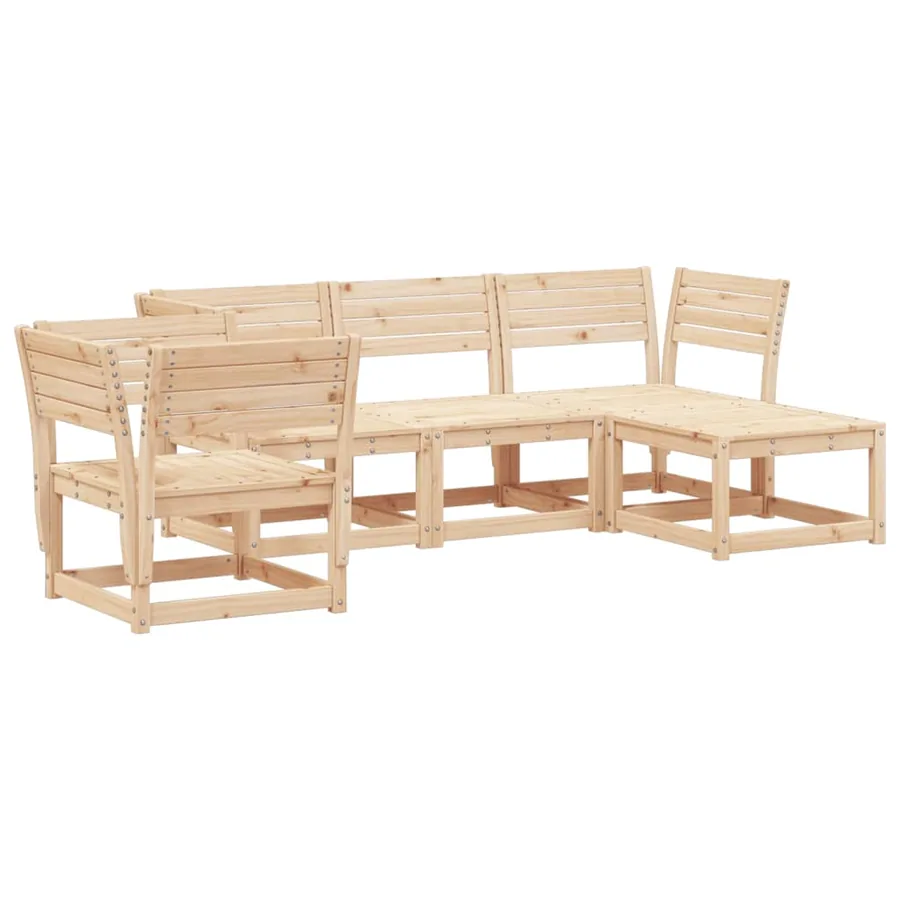 Salon de jardin 5 pcs bois massif de pin - 2