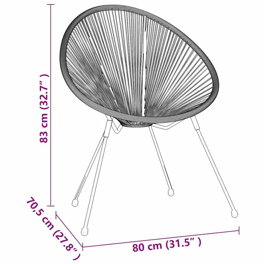 Ensemble à dîner d'extérieur 3 pcs Rotin PVC Noir - 10