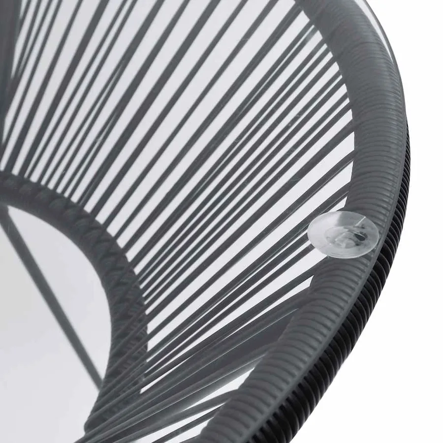 Ensemble à dîner d'extérieur 3 pcs Rotin PVC Noir - 5