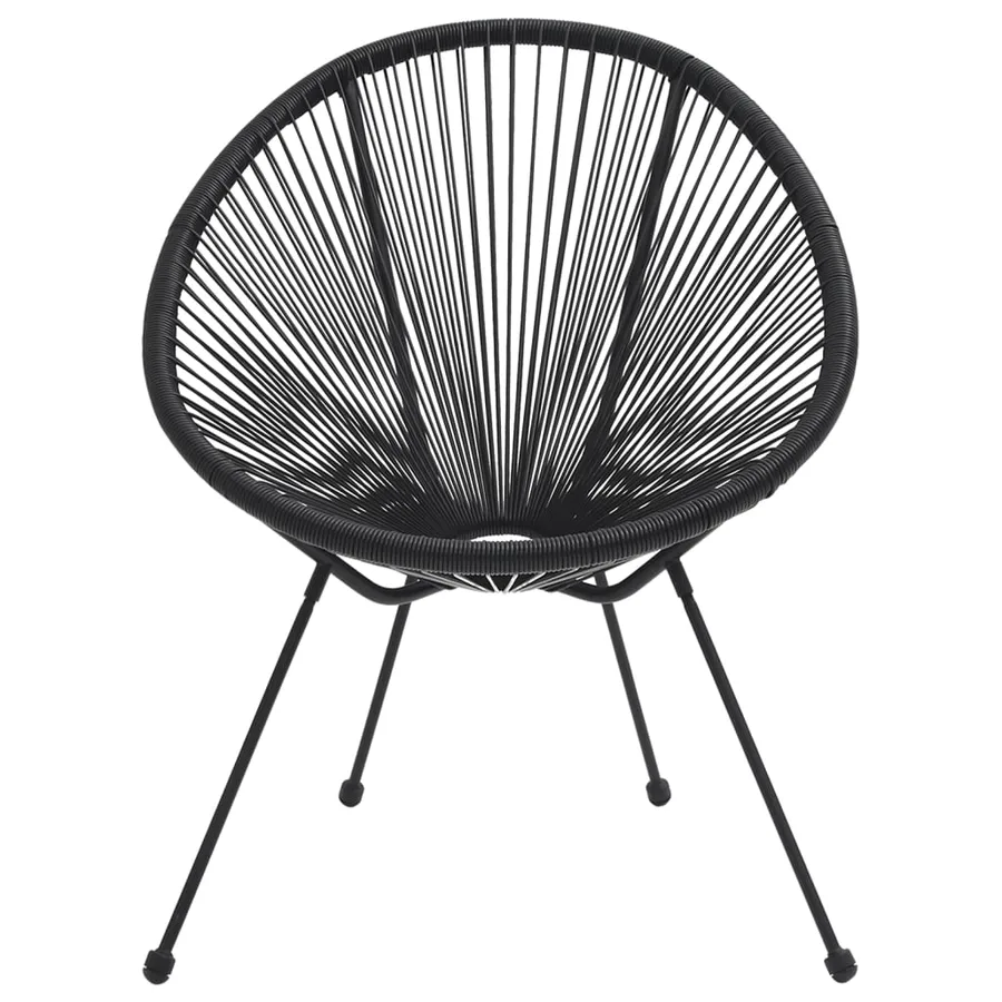 Ensemble à dîner d'extérieur 3 pcs Rotin PVC Noir - 6