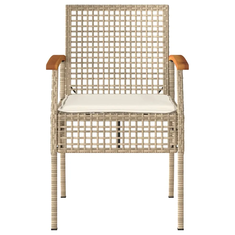 Salon de jardin avec coussins 4 pcs beige résine tressée - 7