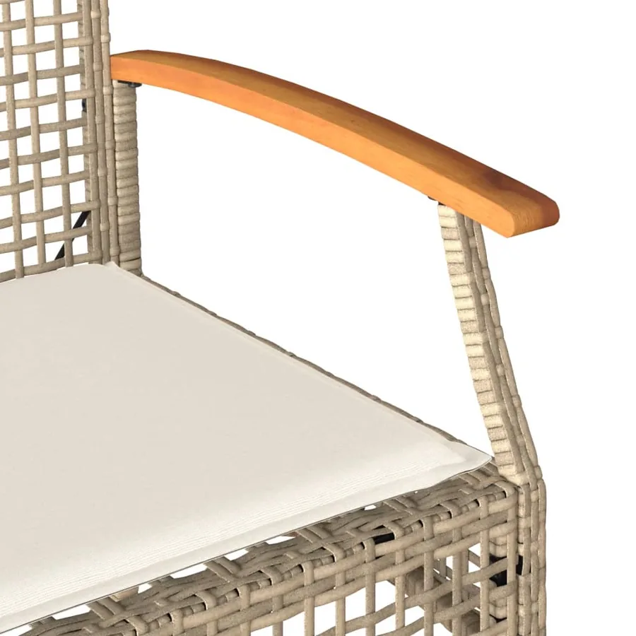 Salon de jardin avec coussins 4 pcs beige résine tressée - 9