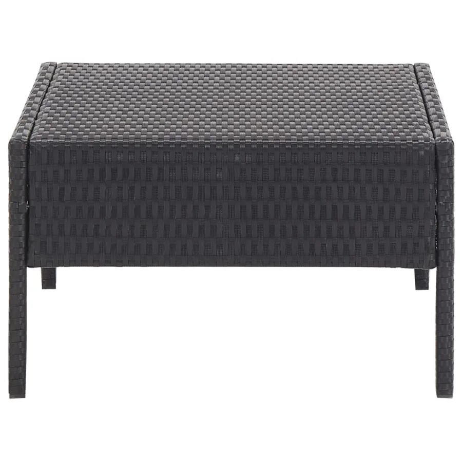 Salon de jardin 6 pcs avec coussins Résine tressée Noir - 14