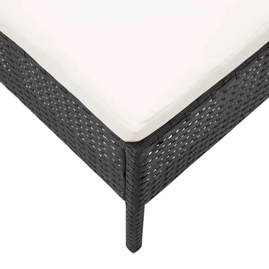 Salon de jardin 6 pcs avec coussins Résine tressée Noir - 16