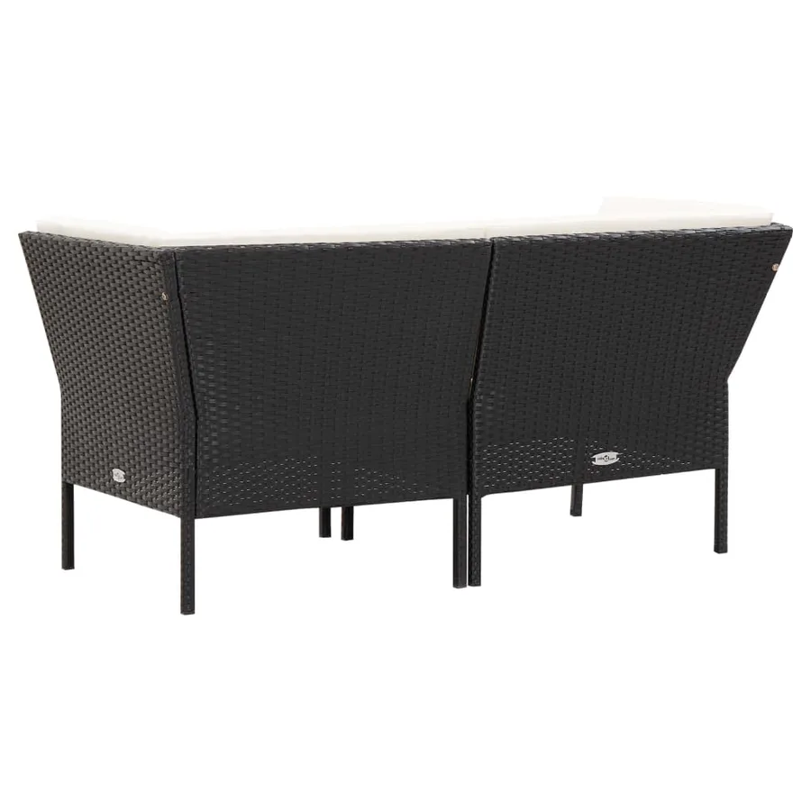 Salon de jardin 6 pcs avec coussins Résine tressée Noir - 6