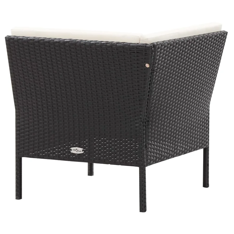 Salon de jardin 6 pcs avec coussins Résine tressée Noir - 8