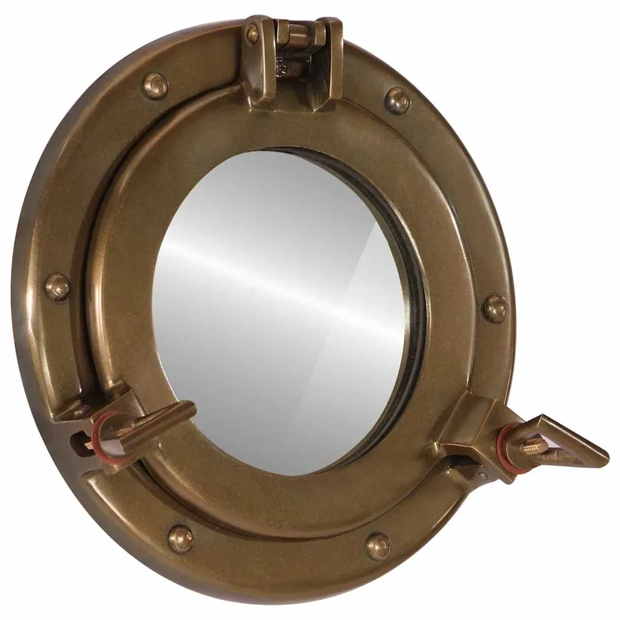 Miroir en forme de porthole mural Ø23 cm aluminium et verre
