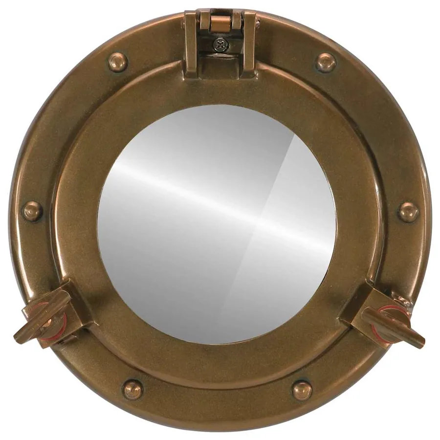 Miroir en forme de porthole mural Ø23 cm aluminium et verre - 2